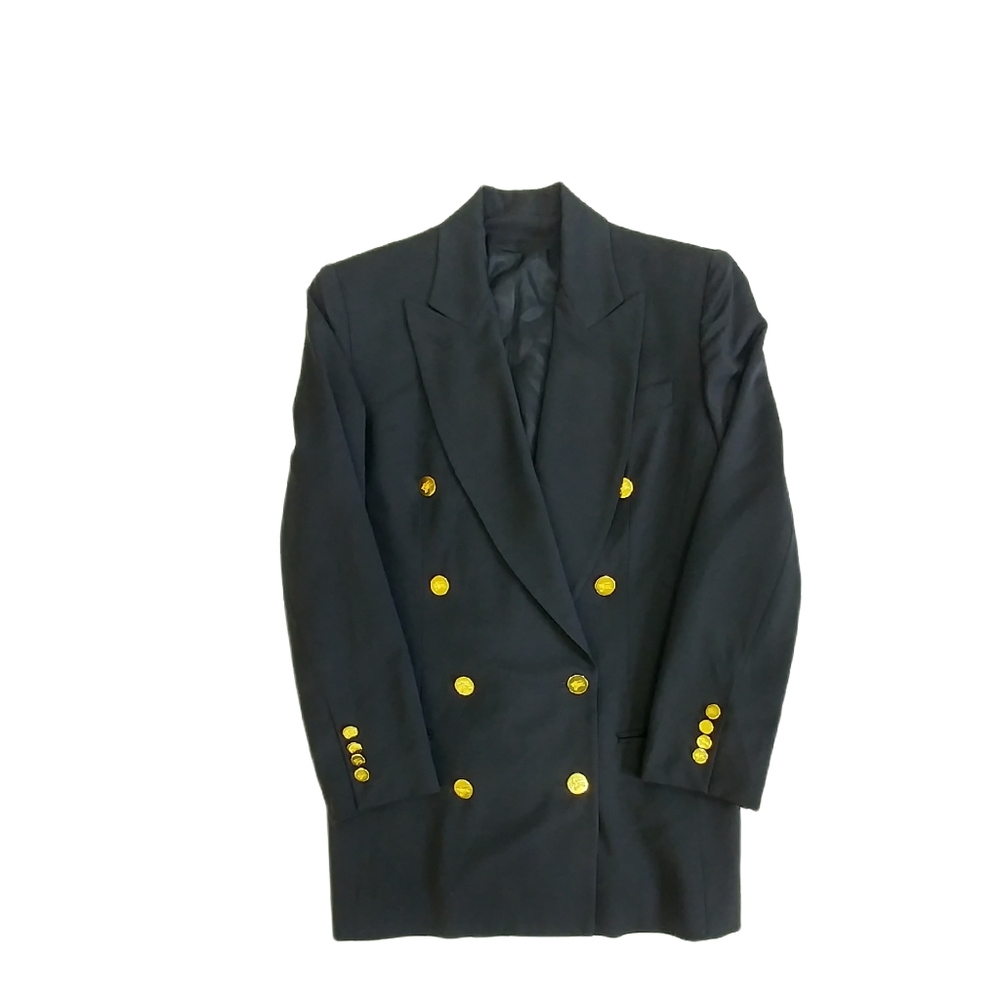 Vintage Burberry Ladies Navy Blazer Sz 6